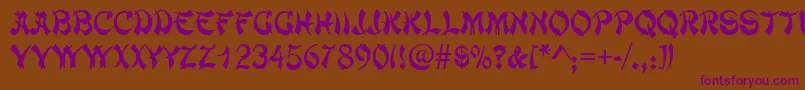 Chowmein Font – Purple Fonts on Brown Background