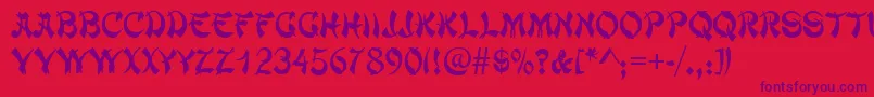 More about Chowmein Font Chowmein Font – Purple Fonts on Red Background