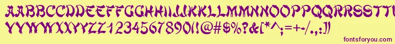 Chowmein Font – Purple Fonts on Yellow Background