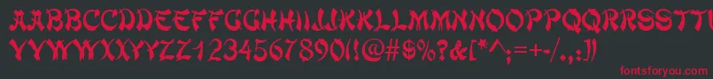 More about Chowmein Font Chowmein Font – Red Fonts on Black Background