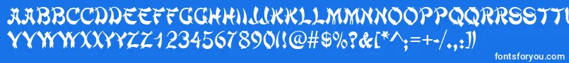 Lisätietoja Chowmein-fontista Chowmein-fontti – valkoiset fontit sinisellä taustalla