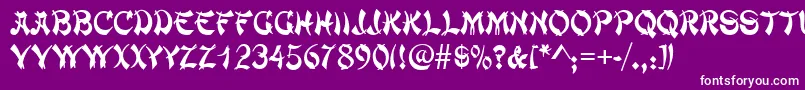 Weitere Informationen zur Chowmein-Schriftart Chowmein-Schriftart – Weiße Schriften auf violettem Hintergrund