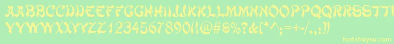Chowmein Font – Yellow Fonts on Green Background