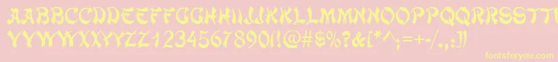 Chowmein Font – Yellow Fonts on Pink Background