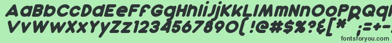 Fonte DunkinItalic – fontes pretas em um fundo verde