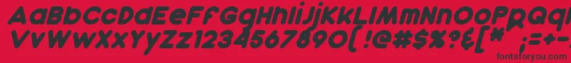 DunkinItalic Font – Black Fonts on Red Background