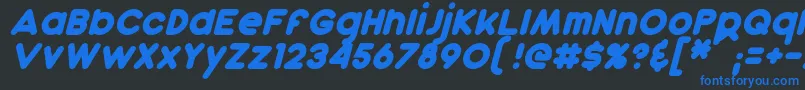 DunkinItalic Font – Blue Fonts on Black Background