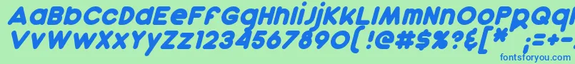 DunkinItalic Font – Blue Fonts on Green Background