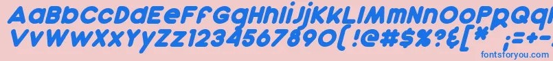 DunkinItalic Font – Blue Fonts on Pink Background