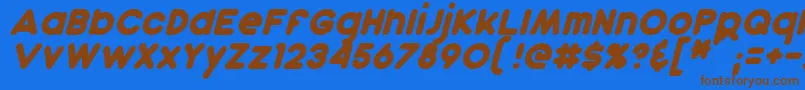 DunkinItalic Font – Brown Fonts on Blue Background
