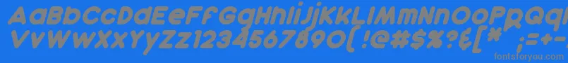 DunkinItalic Font – Gray Fonts on Blue Background