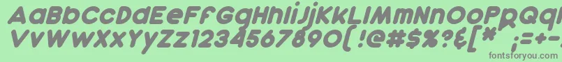 Fonte DunkinItalic – fontes cinzas em um fundo verde