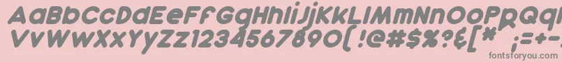 Fonte DunkinItalic – fontes cinzas em um fundo rosa