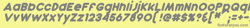 DunkinItalic Font – Gray Fonts on Yellow Background