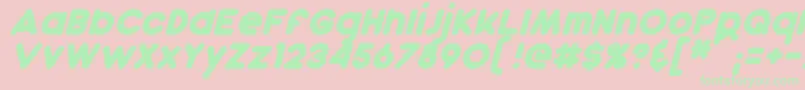 Fonte DunkinItalic – fontes verdes em um fundo rosa