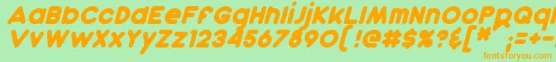 DunkinItalic Font – Orange Fonts on Green Background