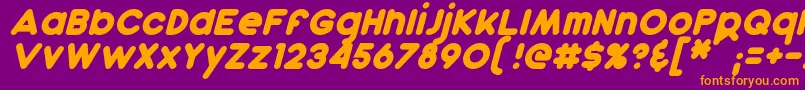 DunkinItalic Font – Orange Fonts on Purple Background
