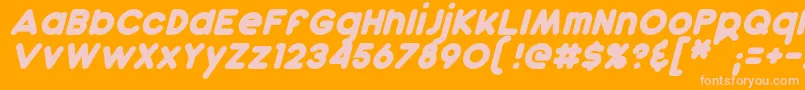 DunkinItalic-Schriftart – Rosa Schriften auf orangefarbenem Hintergrund