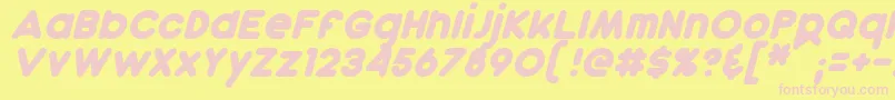 DunkinItalic Font – Pink Fonts on Yellow Background