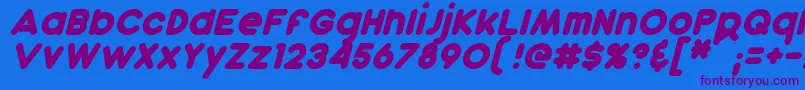 Fonte DunkinItalic – fontes roxas em um fundo azul