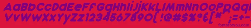 DunkinItalic-fontti – violetit fontit punaisella taustalla