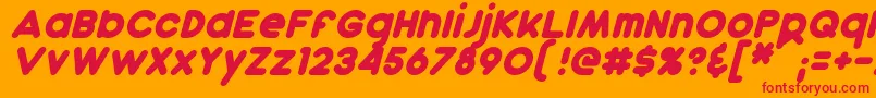 DunkinItalic Font – Red Fonts on Orange Background