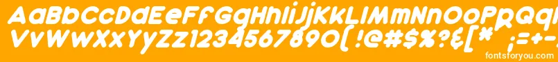 Fonte DunkinItalic – fontes brancas em um fundo laranja