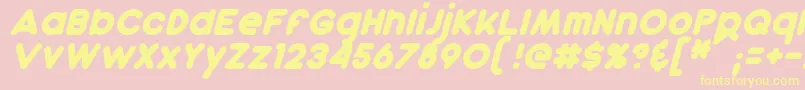 DunkinItalic Font – Yellow Fonts on Pink Background