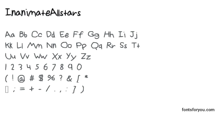 A fonte InanimateAllstars – alfabeto, números, caracteres especiais