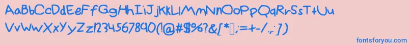 Шрифт InanimateAllstars – синие шрифты на розовом фоне