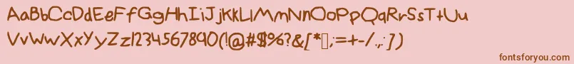 InanimateAllstars Font – Brown Fonts on Pink Background