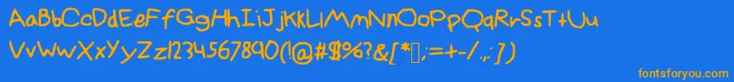 InanimateAllstars Font – Orange Fonts on Blue Background