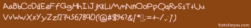InanimateAllstars Font – Pink Fonts on Brown Background