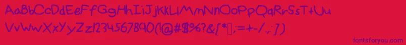 InanimateAllstars Font – Purple Fonts on Red Background
