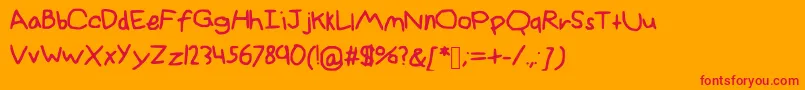 InanimateAllstars Font – Red Fonts on Orange Background