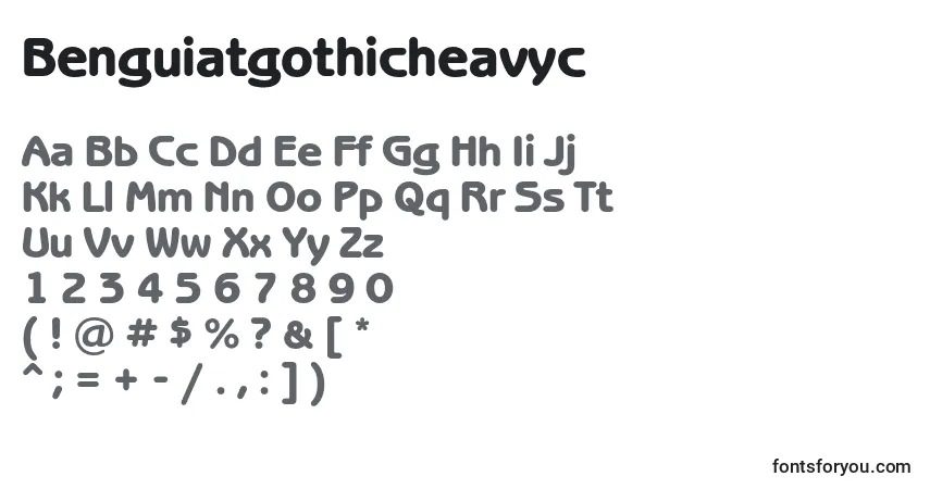 Benguiatgothicheavyc-fontti – aakkoset, numerot, erikoismerkit