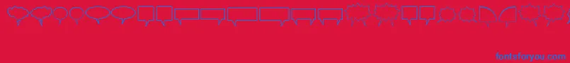 Weitere Informationen zur KomikaBubbles-Schriftart KomikaBubbles-Schriftart – Blaue Schriften auf rotem Hintergrund