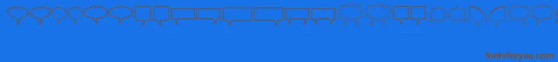 KomikaBubbles-Schriftart – Braune Schriften auf blauem Hintergrund