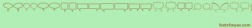 KomikaBubbles Font – Brown Fonts on Green Background