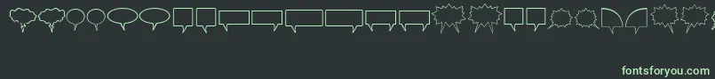 KomikaBubbles-fontti – vihreät fontit mustalla taustalla