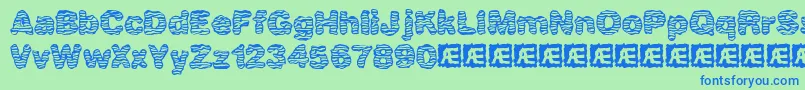 Waver Font – Blue Fonts on Green Background