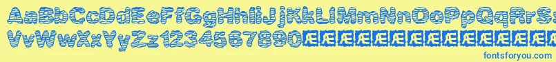 Waver Font – Blue Fonts on Yellow Background