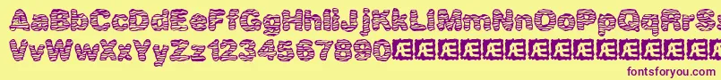 Waver Font – Purple Fonts on Yellow Background