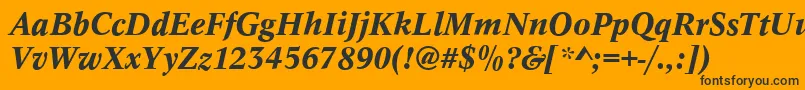 Шрифт ConceptMediumitalic – чёрные шрифты на оранжевом фоне