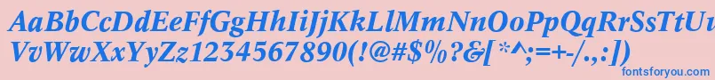 ConceptMediumitalic-fontti – siniset fontit vaaleanpunaisella taustalla