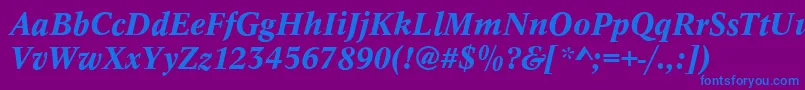 フォントConceptMediumitalic – 紫色の背景に青い文字
