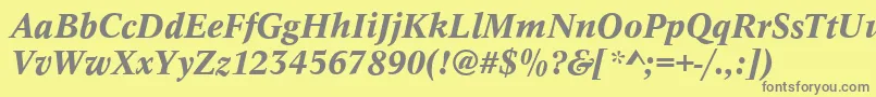 フォントConceptMediumitalic – 黄色の背景に灰色の文字