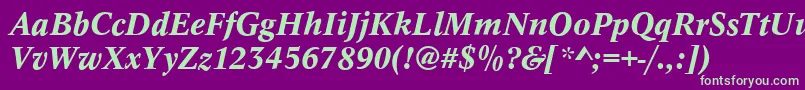 ConceptMediumitalic Font – Green Fonts on Purple Background