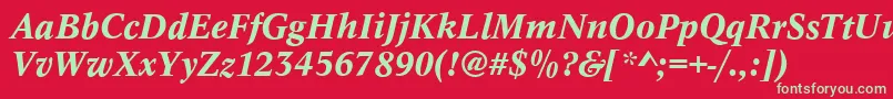 フォントConceptMediumitalic – 赤い背景に緑の文字