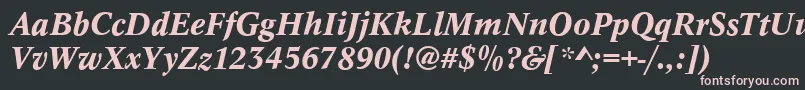 フォントConceptMediumitalic – 黒い背景にピンクのフォント